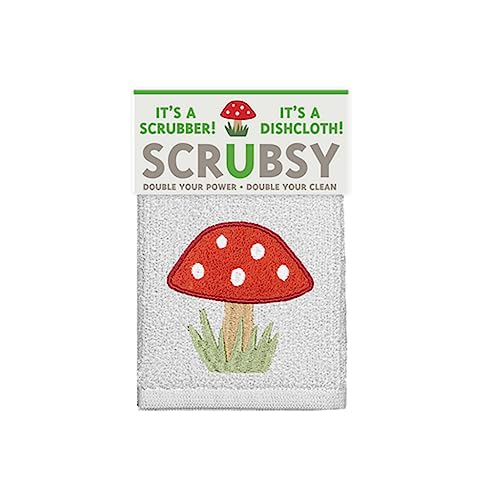 MÜkitchen SCRUBSY 100% Cotton Kitchen Dish Cloth with Built in Scrubber