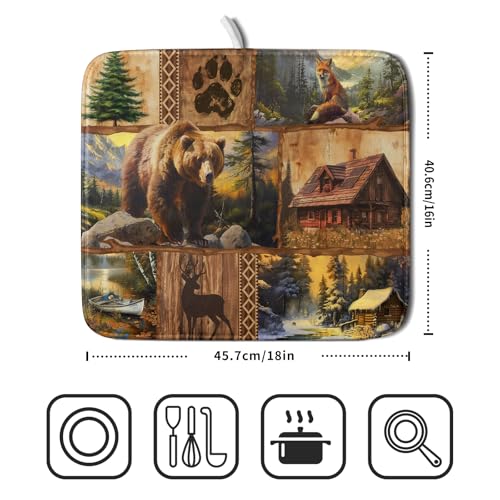 Dish Drying Mat Dishes Pad Absorbent Fast Dry Dish Drainer Mat Protector for Kitchen Counter…