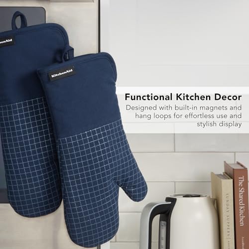 Gourmet Series Gridlines Oven Mitts 2 (Ink Blue)