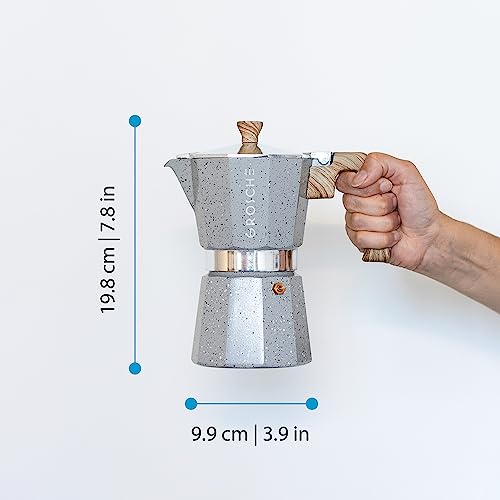 Milano Stovetop Espresso Maker Moka Pot 6 espresso Cup (6 espresso cups / Grey)