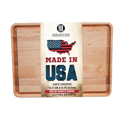 Maple Wood Cutting Board (14"L x 9"W)