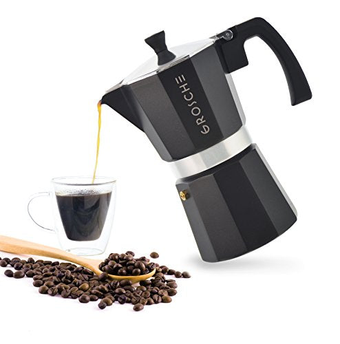 Milano Stovetop Espresso Maker Moka Pot 6 espresso Cup (6 espresso cups / Black)