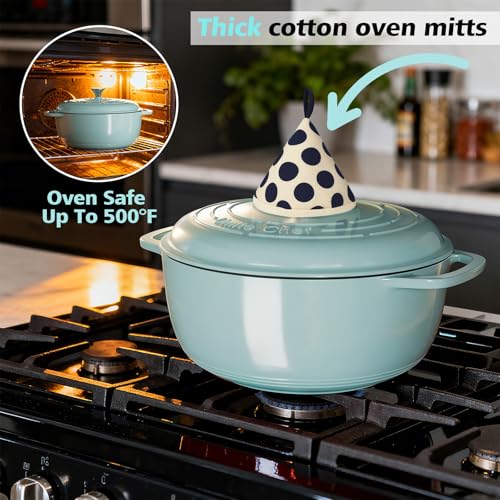 6QT Enameled Cast Iron Dutch Oven with Lid (Blue)