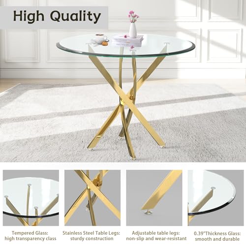 5 Piece Glass Dining Table Set