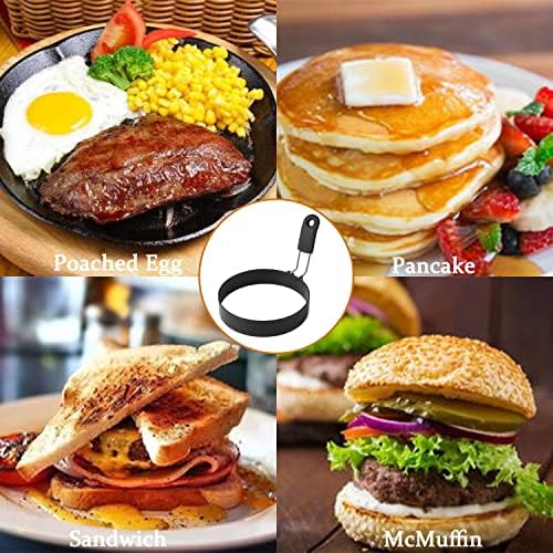Egg Rings 8 Packs Stainless Steel Pancake Mold And Egg Ring Set Nonstick Round Egg And Omelet Mold for Frying Eggs And Muffins