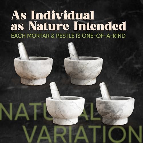 Mortar and Pestle Set (White Marble / 3.5-Cups)