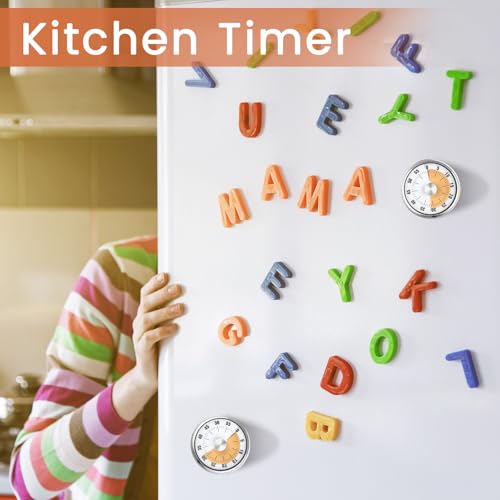 6 Pcs 60 Minute Visual Timer Visual Kitchen Timer (White Orange)