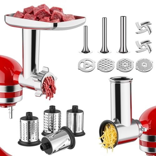 Meat Grinder & Stainless Steel Cheese Grater Attachment
