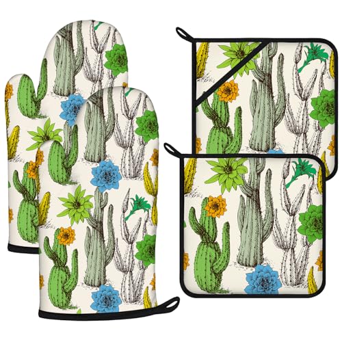 Oven Mitts and Pot Holders Sets 4Pcs