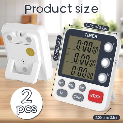 2Pcs Digital Dual Kitchen Timer