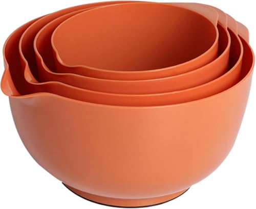 Nesting Plastic Mixing Bowl 4 Set Plastic Mixing Bowls Microwave Safe Mixing Bowls