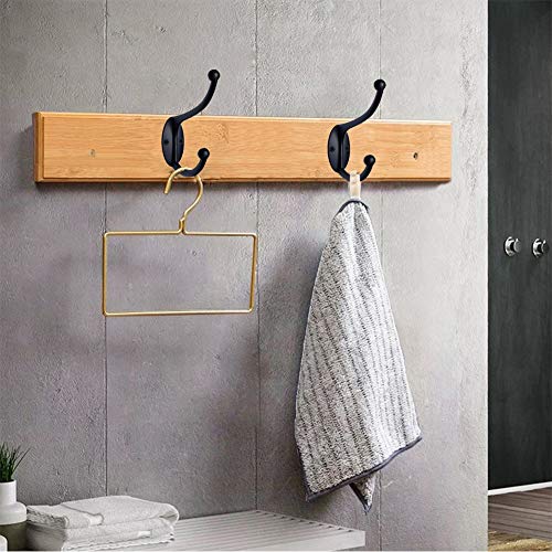 Wall Hooks 20Pcs Coat Hooks Hardware Towel Hooks for Hanging Coats Double No Rust Black Robe Hooks Wall Mounted with Screws for Key