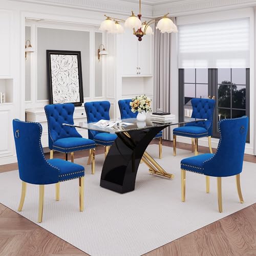 7 Piece Glass Dining Table Set