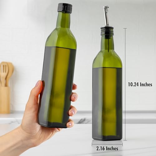 17oz Olive Oil Glass Dispenser Bottle (1 Pack / Dark Brown)