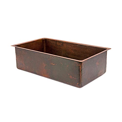 25 Inch Hammered Copper Kitchen Single Basin Sink