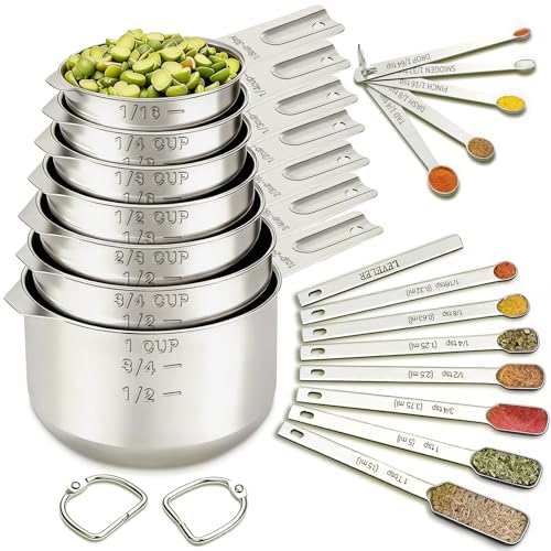 Measuring Cups and Spoons Set (Square Spoons)