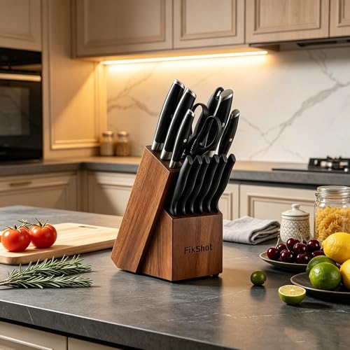 14 Pieces Knife Block Set German Stainless Steel with Block