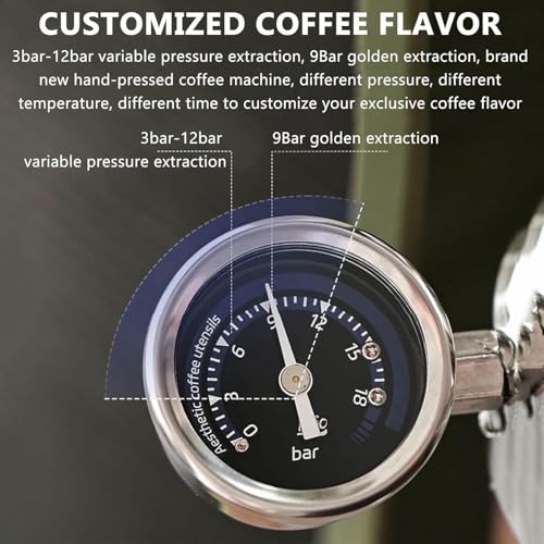 Manual Lever Espresso Machine with Pressure Gauge