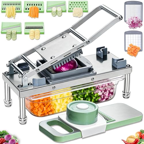 Vegetable Chopper Veggie Cutter Onion Food Potato Dicer with Container (8 Blade)