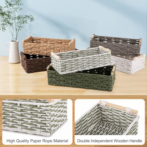 Wicker Storage Baskets Handmade Paper Rope Decorative Toilet Tank Shelf Cabinet Organizer for Bathroom Home