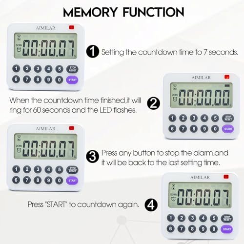 Magnetic Digital Kitchen Timer with Direct Numerical Keypad (Purple-1)