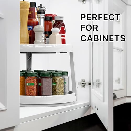 2 Tier Turntable Lazy Susan Spice Organizer