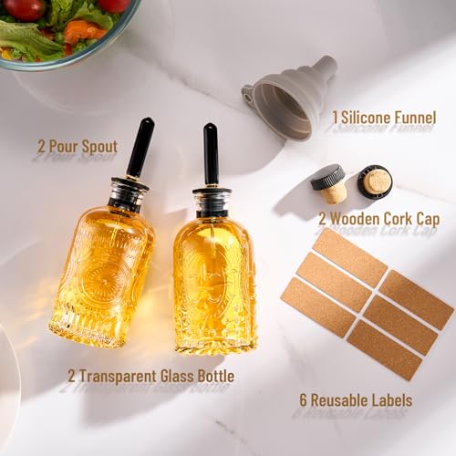 Glass Olive Oil Dispenser Bottle Set