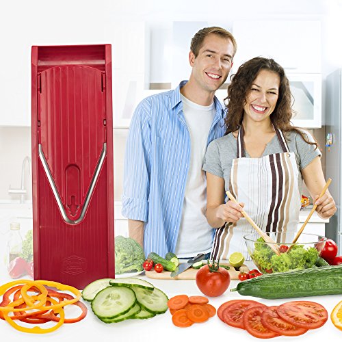 BORNER V Mandoline Slicer Kitchen V1 ClassicLine Starter Set (2. Starter / Red)