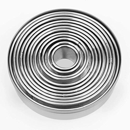 12 Pieces Round Cookie Biscuit Cutter Set