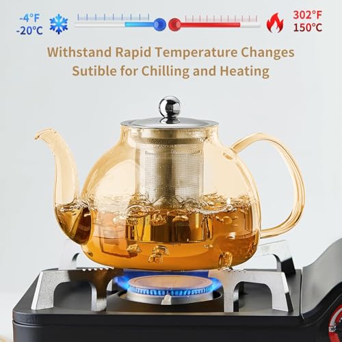 Glass Teapot with Infuser Stovetop Safe
