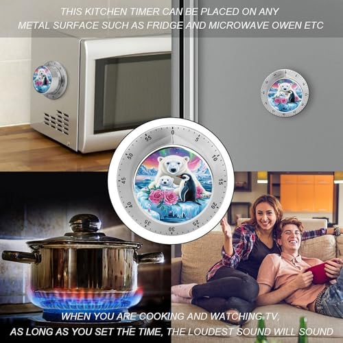 Polar Bears and Penguins Kitchen Timer Mechanical No (Style-7 / One Size)