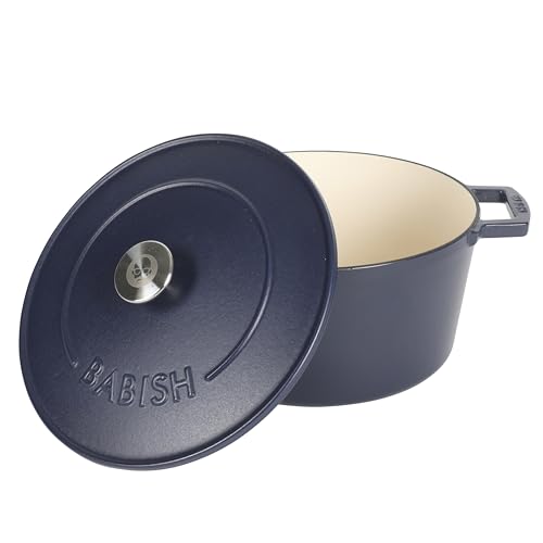 6 Quart Round Enameled Cast Iron Dutch Oven with Lid (Blue / Dutch Oven w/Lid (6-Quart))