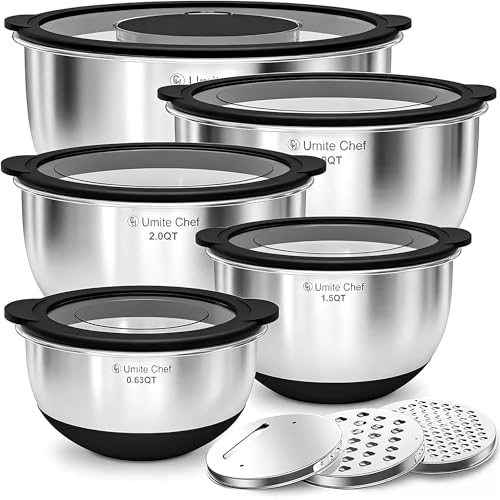 Mixing Bowls with Lids Set (Black)