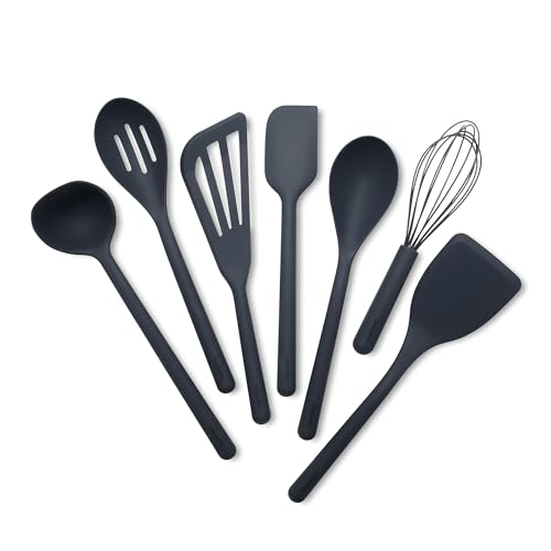 Silicone 7 Piece Cooking Utensil Set (7 Piece Utensil Set / Charcoal Gray)