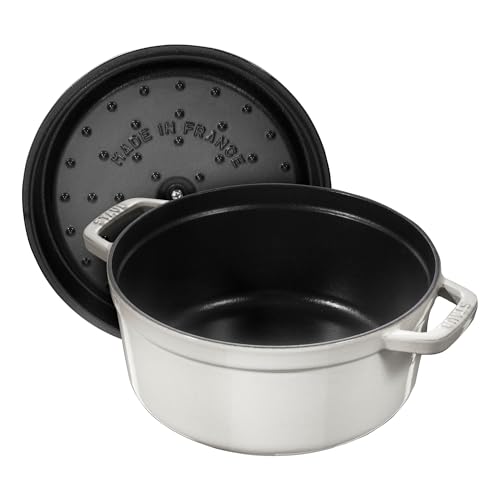 Cast Iron 7 qt Round Cocotte (7-qt Round / White Truffle)