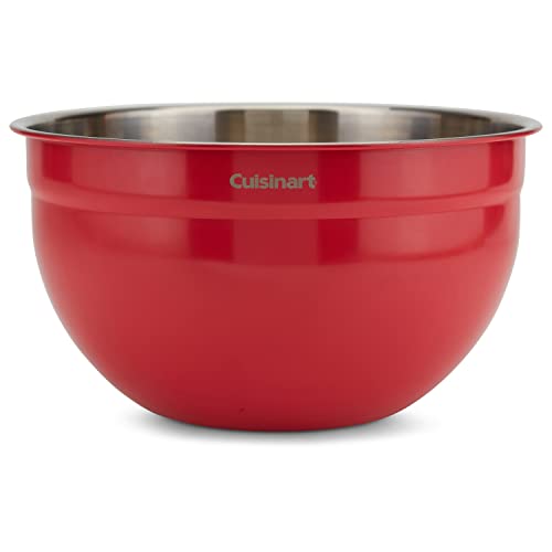 CTG-00-SMB Stainless Steel Mixing Bowls with Lids, Set of 3, Red (Red / 3-Piece Nesting Bowl Set)
