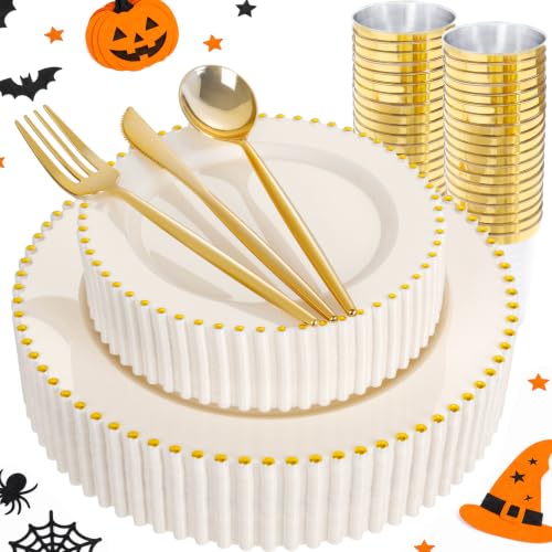 LM Plastic Plates with Gold Beads