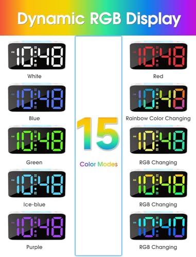 7 Inch Digital Alarm Clock (Rgb Colour Alarm Clock)