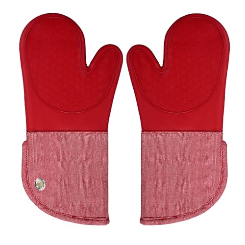 Pot Holders Set of 3 Non Slip Silicone Kitchen Lines Heat Resistant 500℉ Kitchen Gloves BBQ Cooking Baking Cooking Barbecue Microwave Machine Washable…