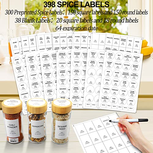 24 Pcs Glass Spice Jars with Bamboo Airtight Lids