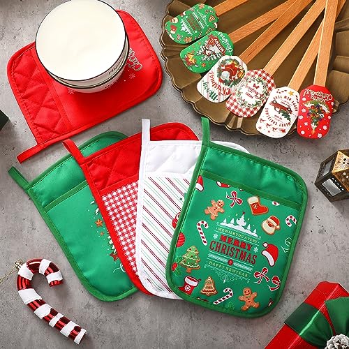 24 Pcs Christmas Silicone Spatulas Pot Holders Set (Cute Christmas Style)