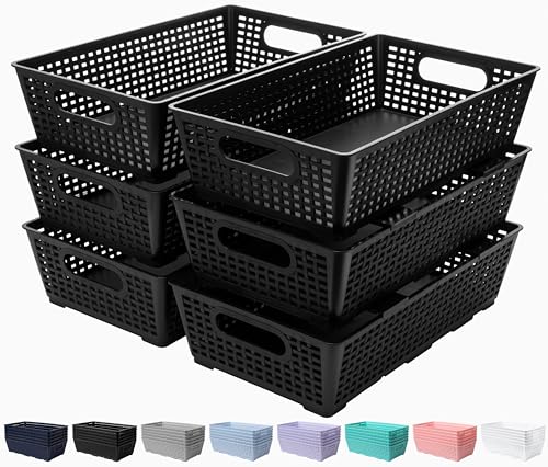 Stackable Plastic Woven Basket Organizer