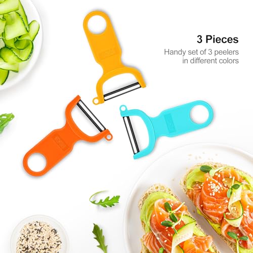 Original Vegetable Fruit Peeler Carbon Steel Blade 3 Pack Red