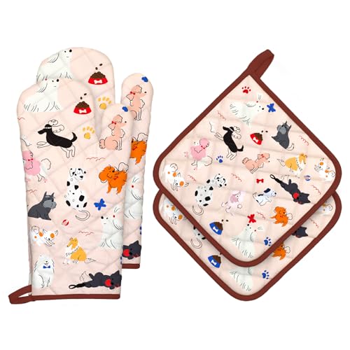 Wildflower Oven Mitts and Pot Holders Sets 2Pcs