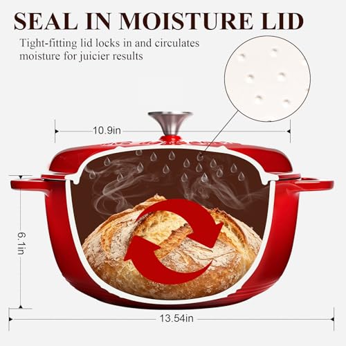 Enameled Cast Iron Dutch Oven (Red)