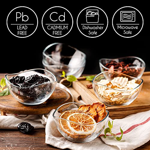 CRYSTALIA Small Glass Bowls for Kitchen Prep