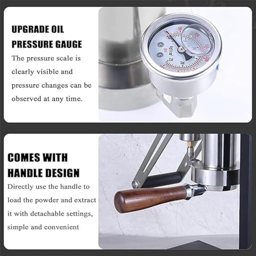 Manual Lever Espresso Maker With Pressure Gauge
