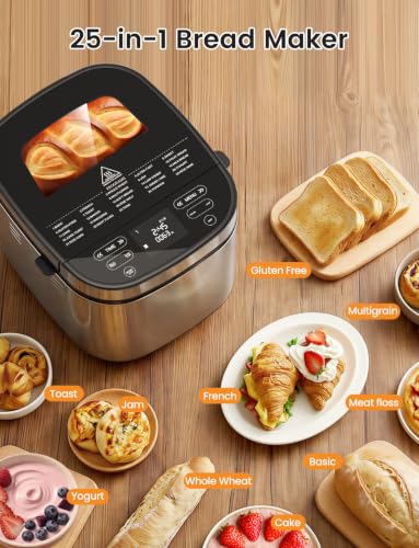 2026 Upgraded 2.5LB Bread Maker with Built (Milk White)