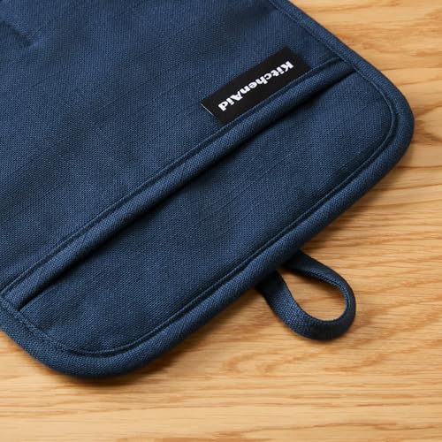 Gourmet Series Gridlines Pot Holders 2 (Ink Blue)