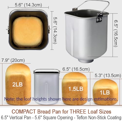 19-IN-1 Automatic Bread Machine With Recipes - 2LB Bread Making Machine